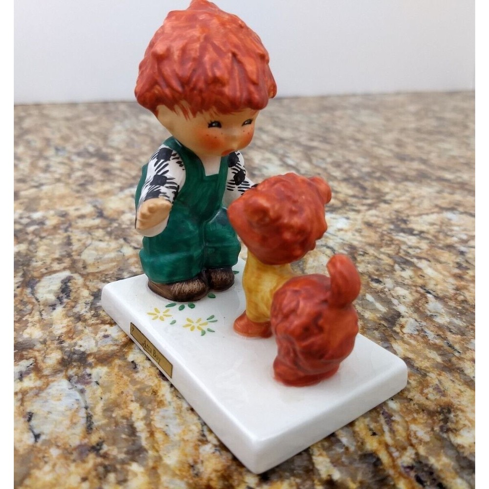 Goebel Charlot Byj REDHEAD Boy & Dog Figurine Atta Boy‎ TMK4 Vintage